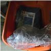 Image 2 : Group of Misc - House Vacuum Hose, Tarp, & Tote Full of Various Hardware Tools, Etc.