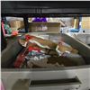 Image 4 : Group of Misc Totes w/Contents - Foam Underlayment, Christmas Decor, Decorations, Parts, Ash Trays, 