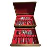 Image 1 : Silverplate Flatware & Serving Utensils Set in Wooden Case