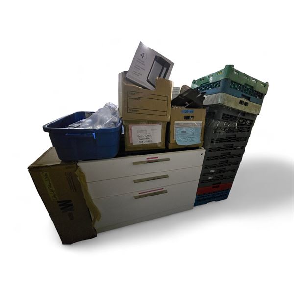 Large Group of Misc - Restaurant Glasses Holder, Solar Post, Tools, Cabinet w/Contents, Etc.