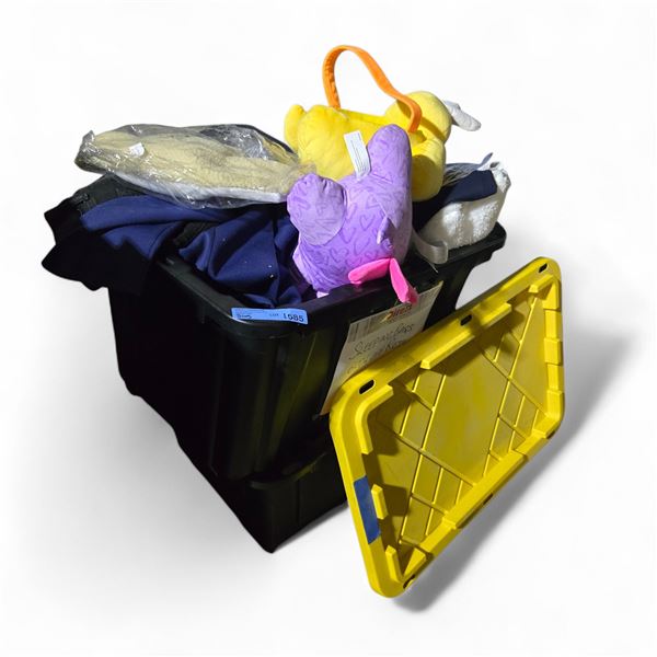 Group of Various Stuffies, Clothing, Mini Makers Masks, Etc.