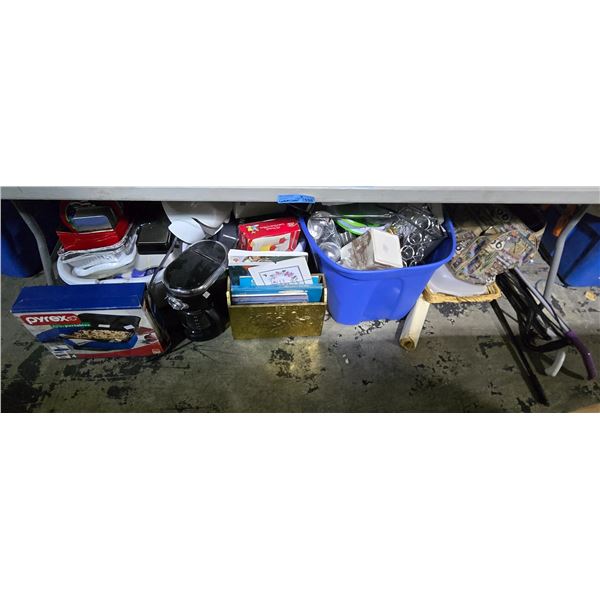Large Group of Misc - Kitchenware, Books, Coffee Holders, Pyrex Portable, Coffee Maker, Etc.