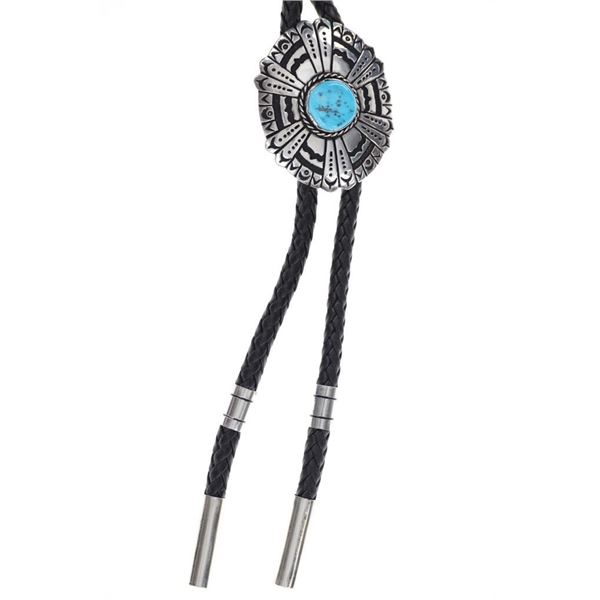 Navajo Tommy Singer Turquoise Silver Bolo Tie