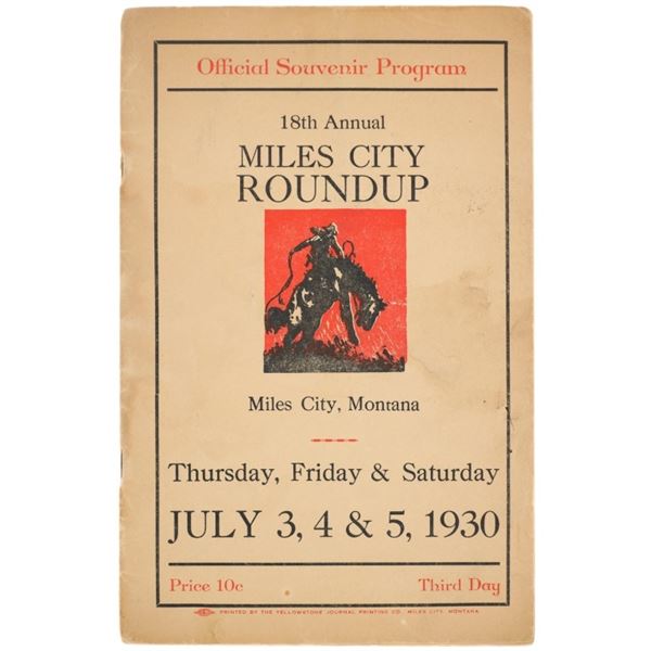 Ca. 1930 Miles City, Montana Roundup Rodeo Program