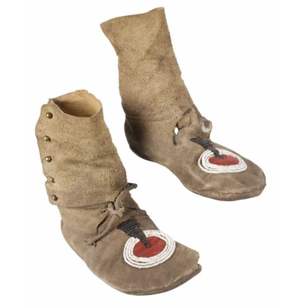Blackfeet Chief Little Dog Beaded Moccasins