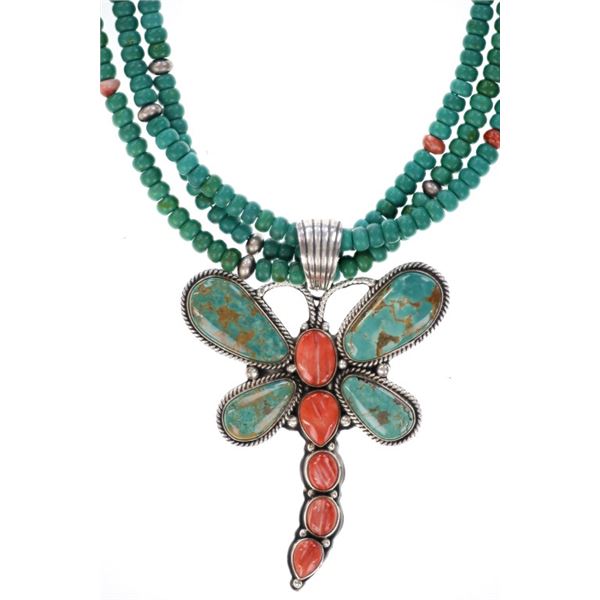 Late Vintage Navajo Dragonfly Necklace - Signed