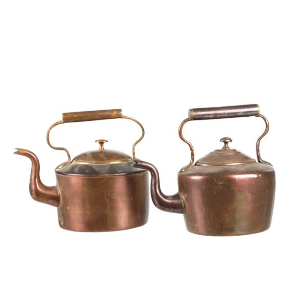 19th-C. William Soutter & Sons Copper Kettles (2)