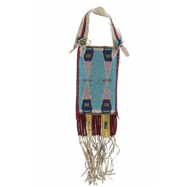 19th-C. Apsaalooke Crow Beaded Mirror Bag