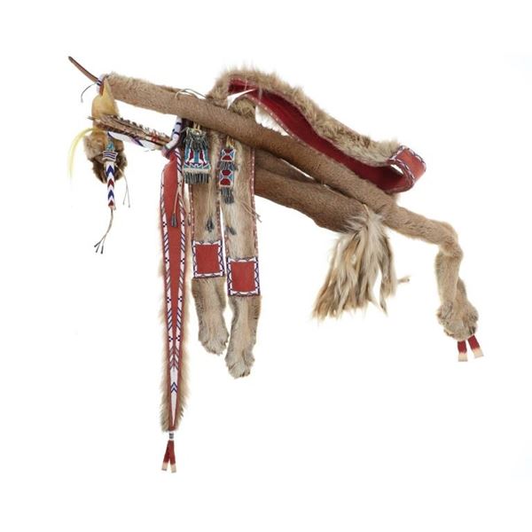 Kiowa Beaded Cougar Bowcase, Quiver, Awl, & Bags