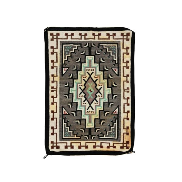1946 Navajo Two Grey Hills Rug -Leighton Turquoise