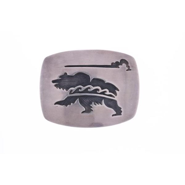 Navajo T Thomas Sterling Silver Bear Buckle