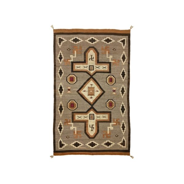 c.1910 J.B. Moore Navajo Plate XXX Rug ex-Garlands