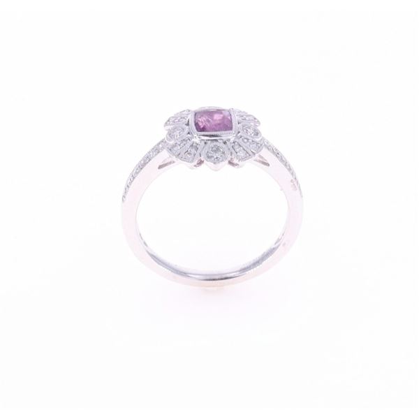 Rare Kashmir Pink Sapphire & Diamond Ring