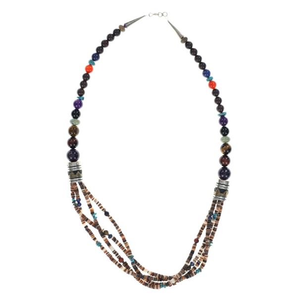 Navajo Tommy Singer Sterling Multistone Necklace