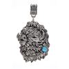 Image 1 : Navajo R. Singer Sterling Silver Buffalo Pendant