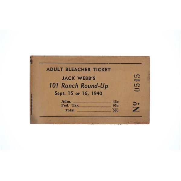Jack Webb's 101 Ranch Round-Up Admission Ticket