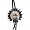 Image 2 : Zuni Pauline Lonjose Sterling Inlay Sunface Bolo