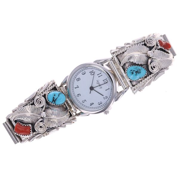 Navajo Running Bear Trading Sterling Watch Band