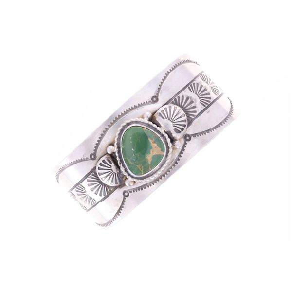 Navajo Royston Turquoise Pawn Bracelet - Signed