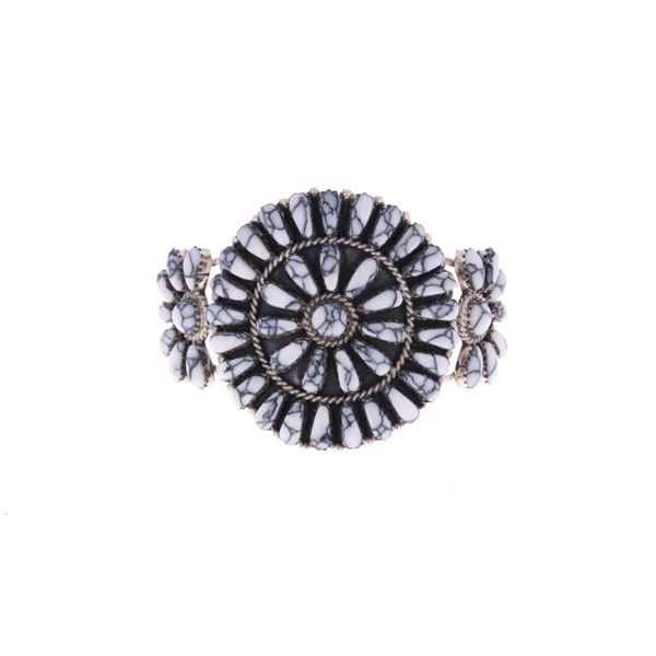 Navajo Silver White Buffalo Turquoise Bracelet