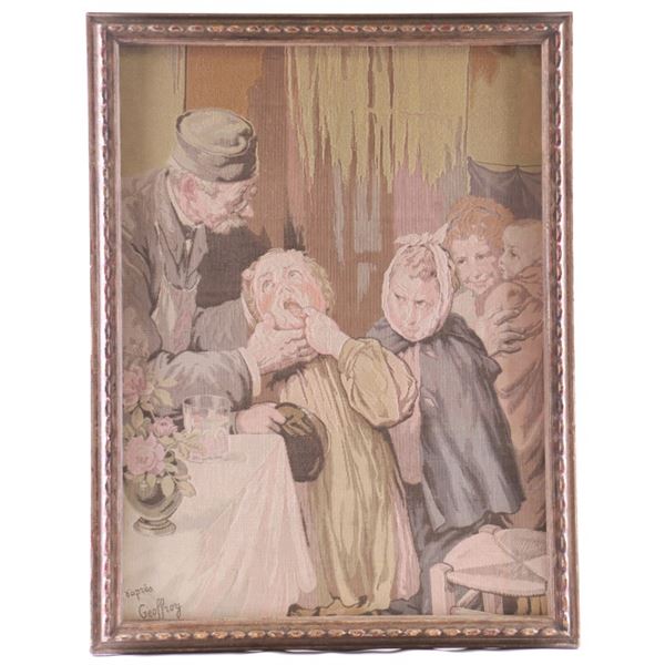 Antique French Tapestry On Board Après Geoffroy