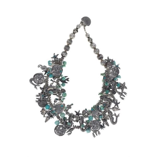 Vintage "Under The Sea" Silver Charm Necklace