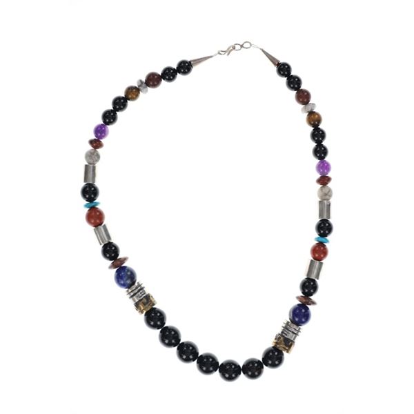 Navajo Singer Sterling Silver Multistone Necklace