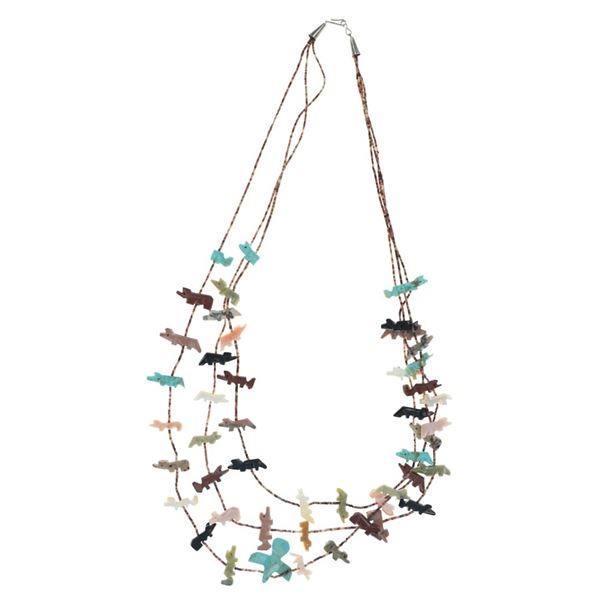 Ca. 1950's Zuni Hand Carved Fetish Necklace