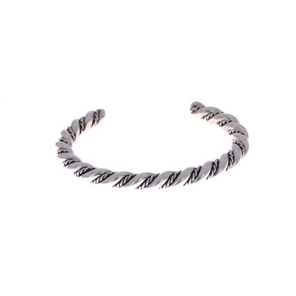 Vintage Pawn Navajo Sterling Rope Bracelet Cuff