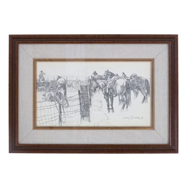 Gary Carter (1939–2025) Original Cowboy Drawing