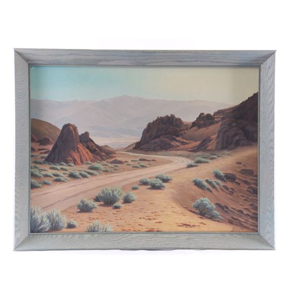 Paul Krapf Oil On Board "Road To Death Valley"