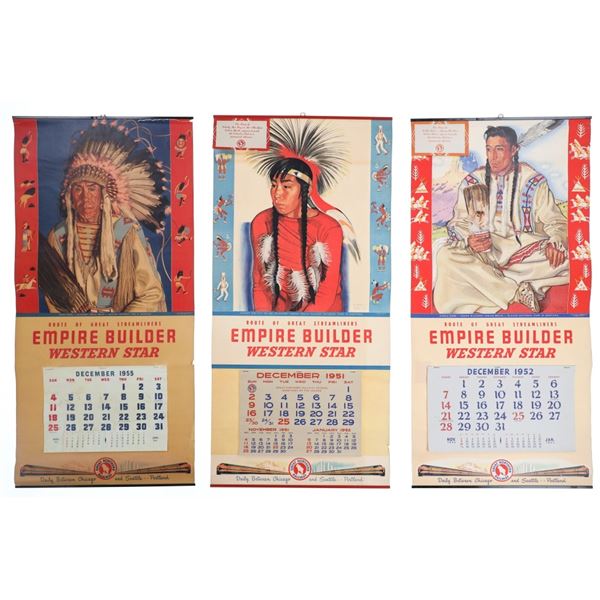 Winold Reiss GNRR Calendars 1951, 1952 & 1955