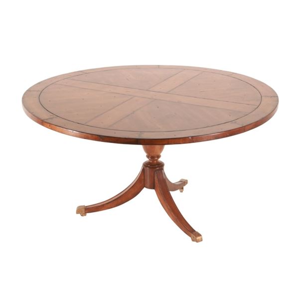 Regency Style Crotch Mahogany Pedestal Table