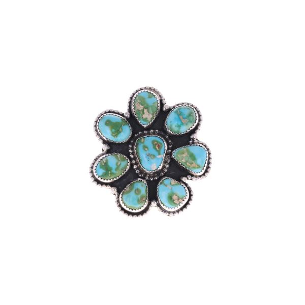 Navajo R. Sam Sterling Silver C.C. Turquoise Ring