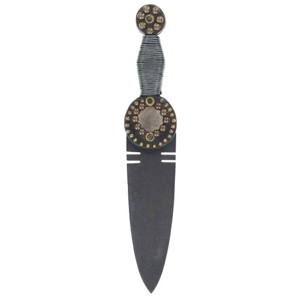 19th-C. Northern Plains Silver Inlaid Dag Knife