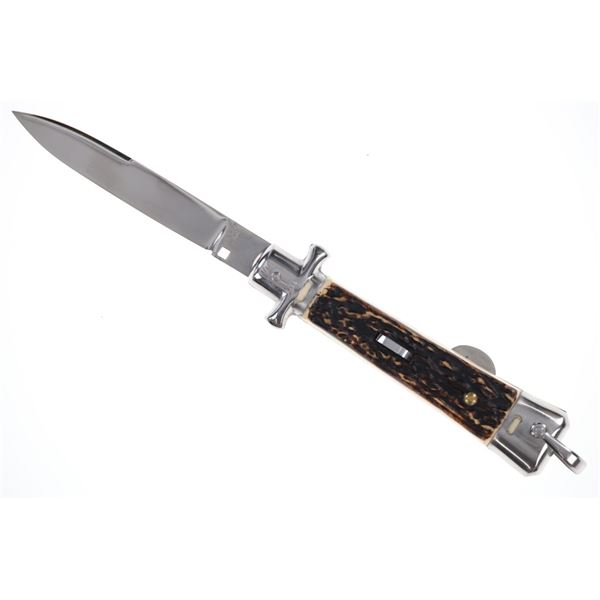 Bargeon Inox French Stiletto Switchblade Faux Stag