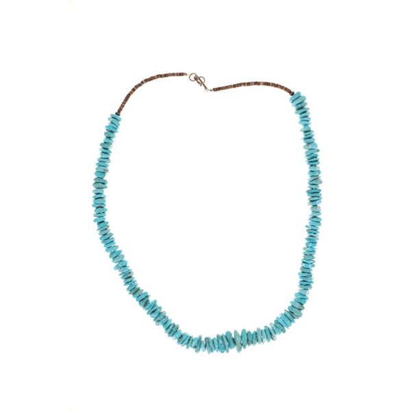 Navajo Sleeping Beauty Turquoise Heishi Necklace