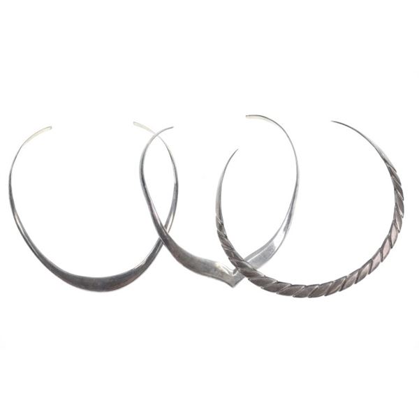 Vintage Taxco Mexico Sterling Choker Necklaces (3)
