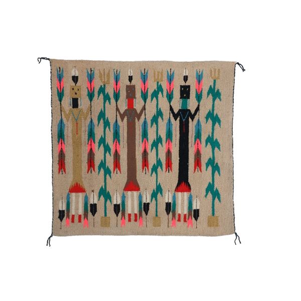 Navajo Yei Be Chai Figural Harvest Rug c. 1960's