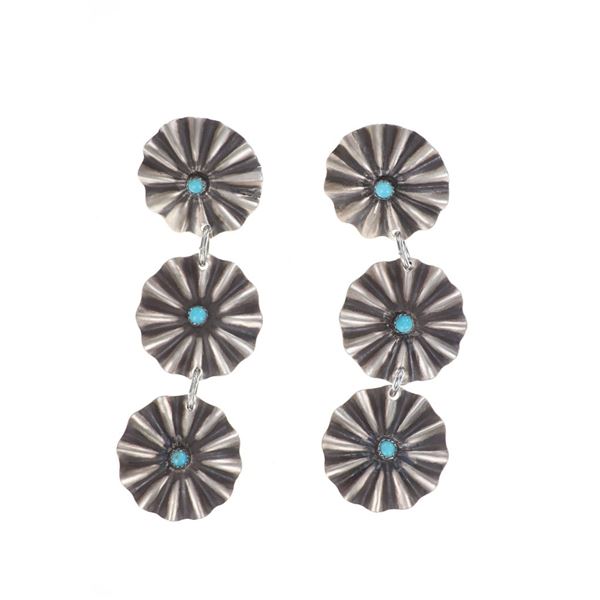 Navajo Sterling & Cripple Creek Turquoise Earrings