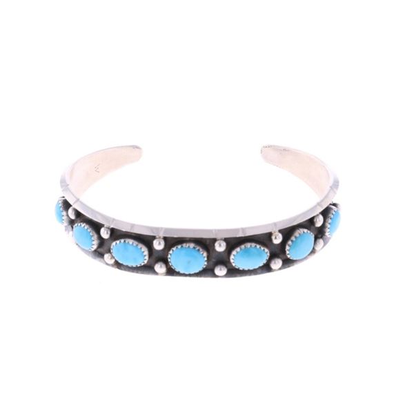 Navajo Rose Castillo Sterling & Turquoise Bracelet