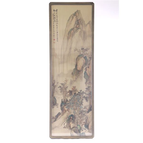 Chinese Shan Shui Hua Landscape Silk Painting