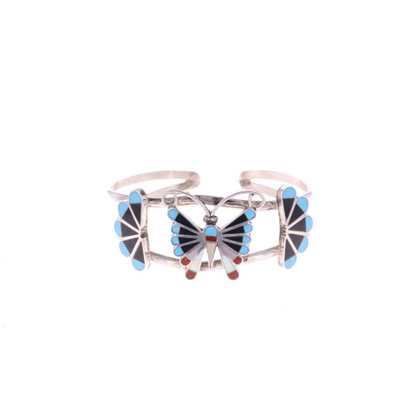 Zuni Adrian Wallace Butterfly Inlay Cuff Bracelet