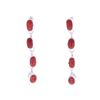 Image 1 : Navajo Sterling Silver Red Branch Coral Earrings