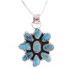 Image 2 : Navajo R. Sam Sterling Turquoise Pendant Necklace