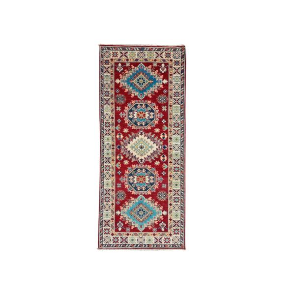 1930's Kazak Persian Hand Knotted Wool Runner Rug