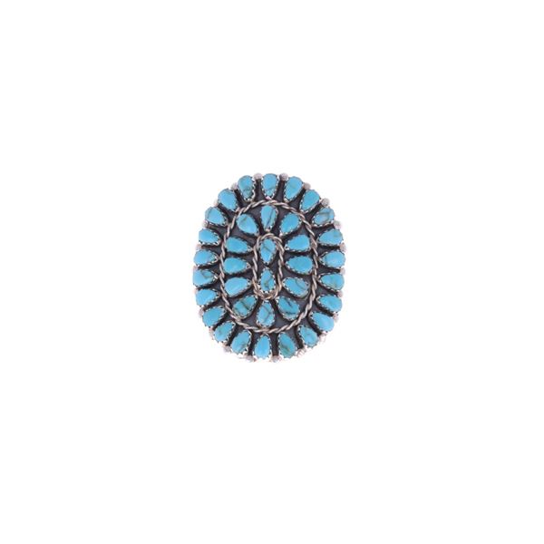 Navajo Mel Benally Sterling Silver Turquoise Ring