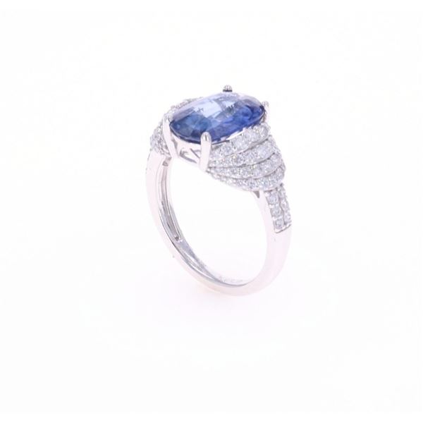 RARE Sri Lanka Blue Sapphire & Diamond Ring