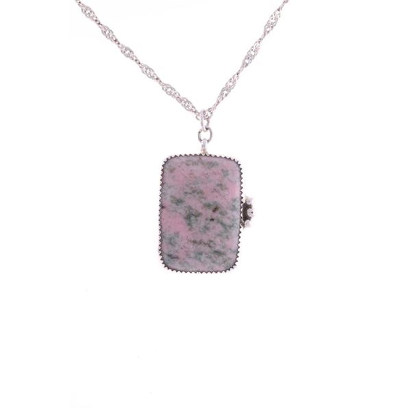 Navajo Sterling Silver Rhodonite Necklace