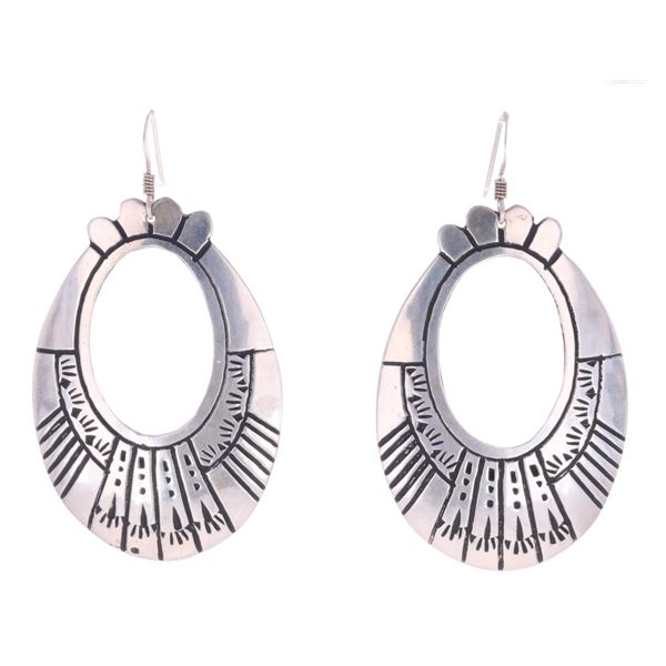 Navajo Tommy Singer Sterling Silver Earrings